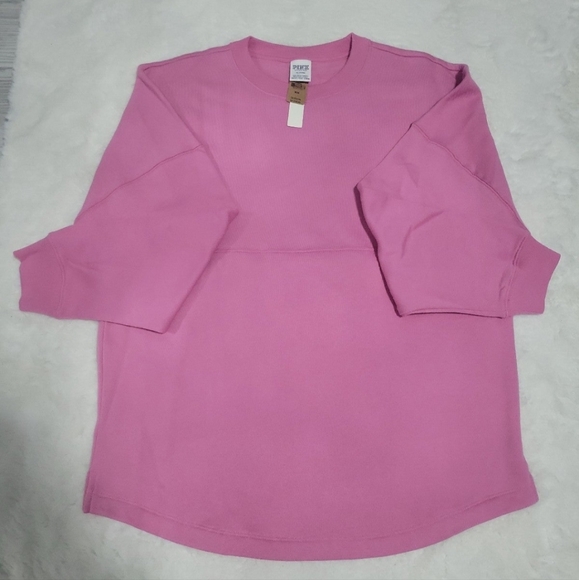 VS PINK Varsity Crewneck Sweatshirt with Glitter Logo - Picture 9 of 9